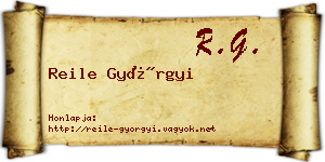 Reile Györgyi névjegykártya