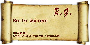 Reile Györgyi névjegykártya